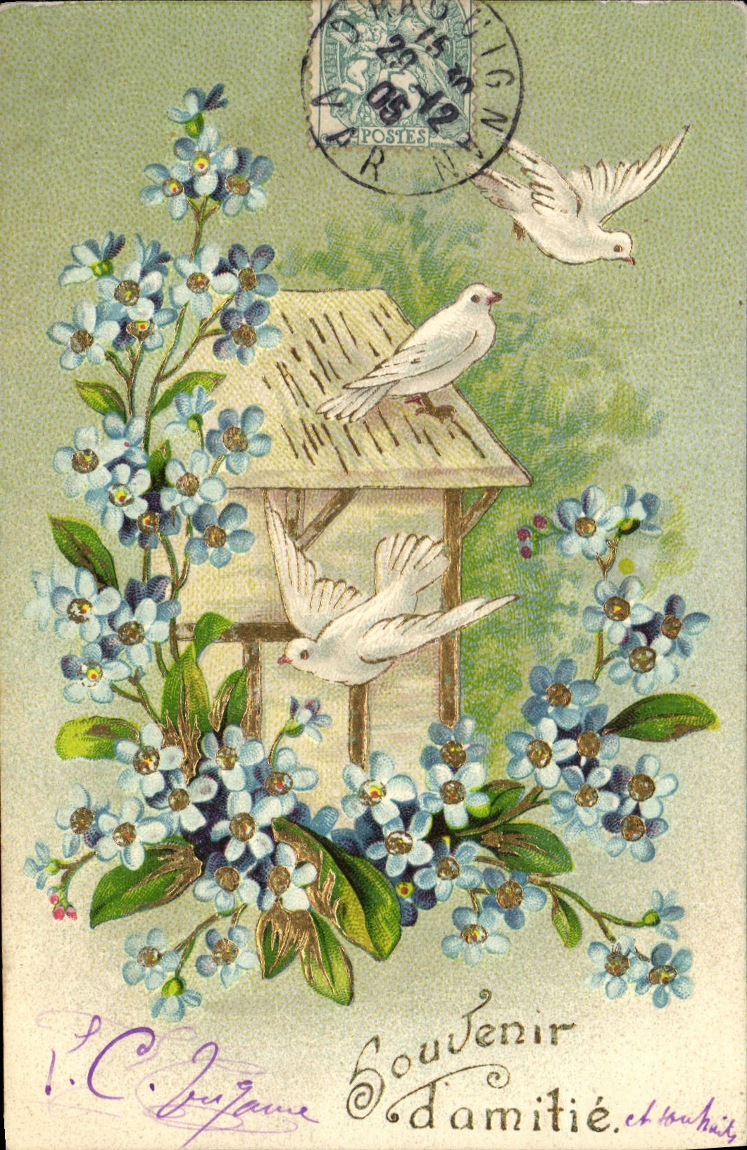 CPA Fantaisie Fleurs Colombes 