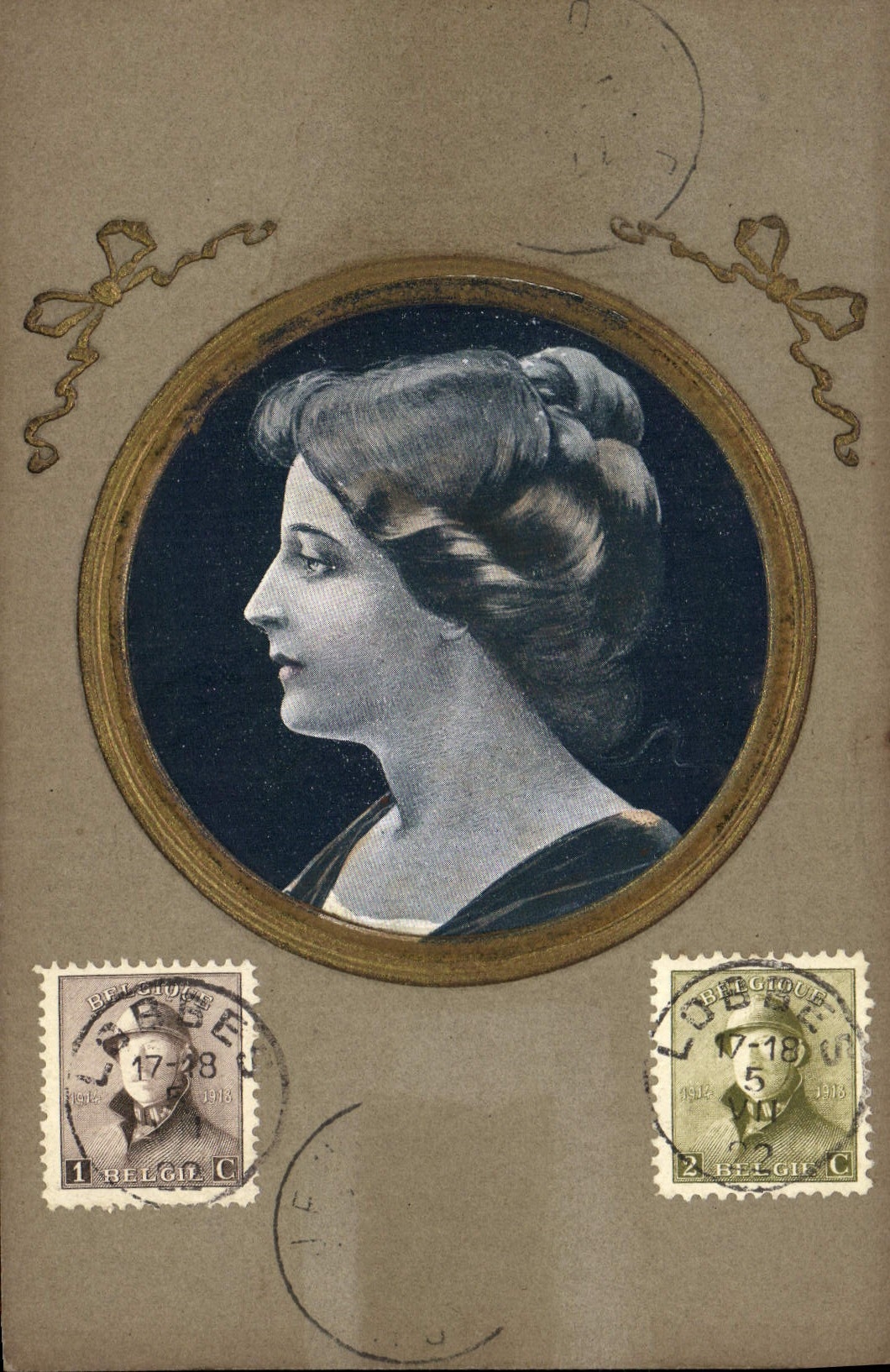 Porträt einer Frau — Zeitraum 1917-1918 — unbekannter Verleger, Seriennummer nicht sichtbar