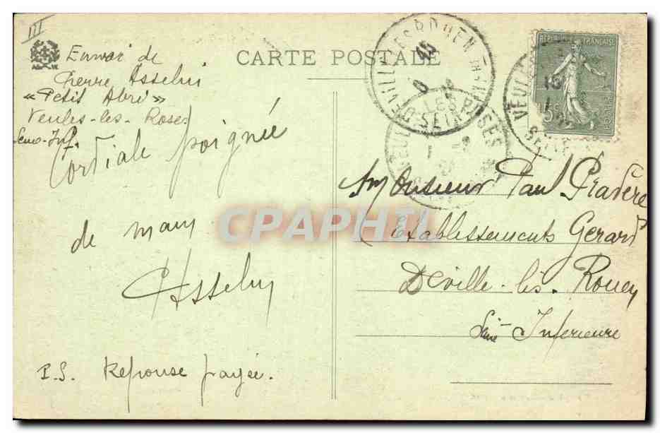 CPA Tennis Veules Roses  — Verso