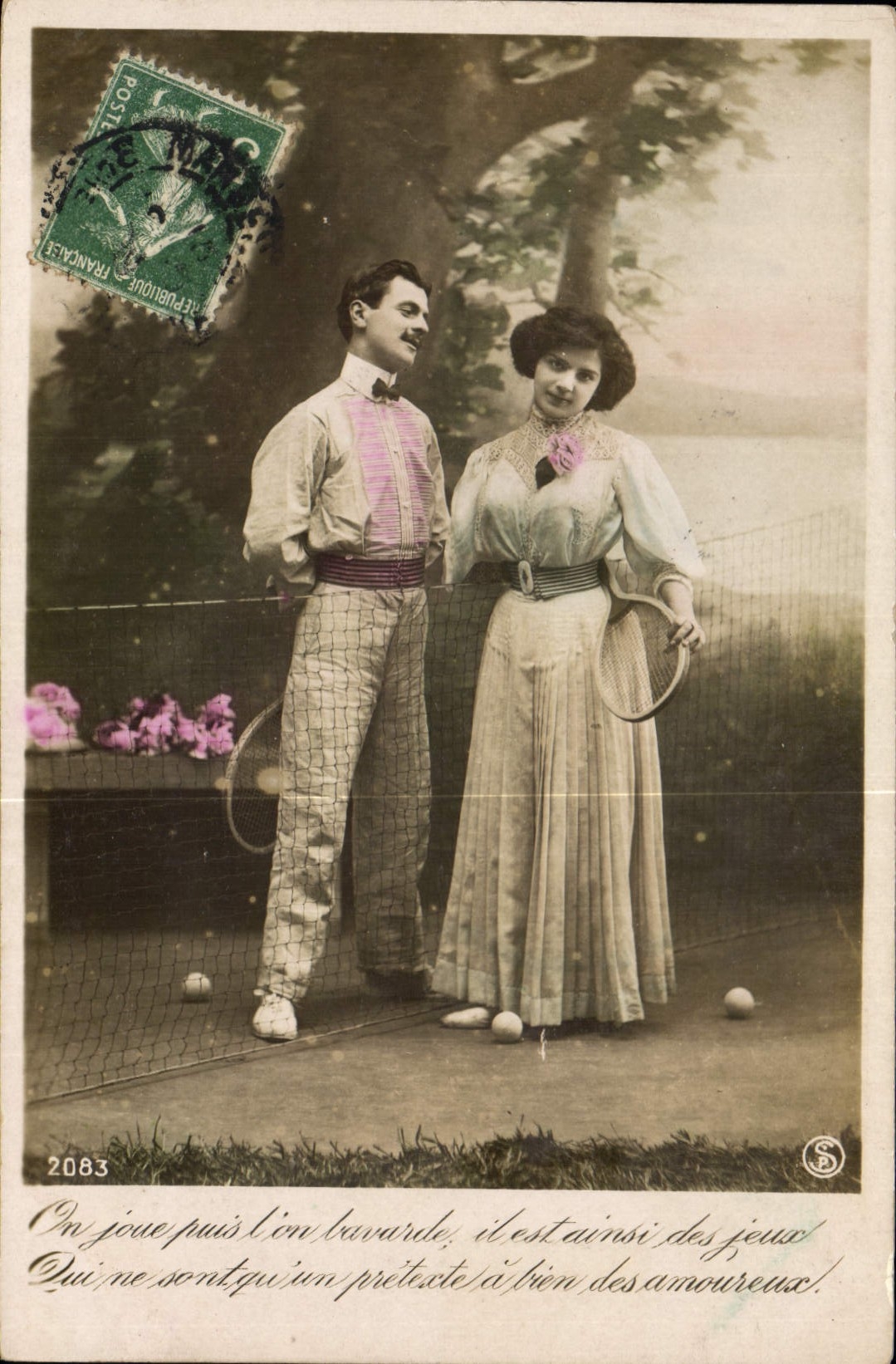 Jeux de tennis — couple amoureux — Série 2083, éditeur S