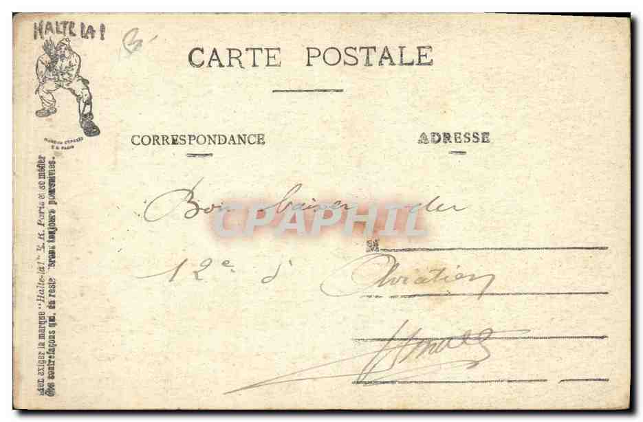 CPA Puzzle Militaria La cantine  — Rückseite