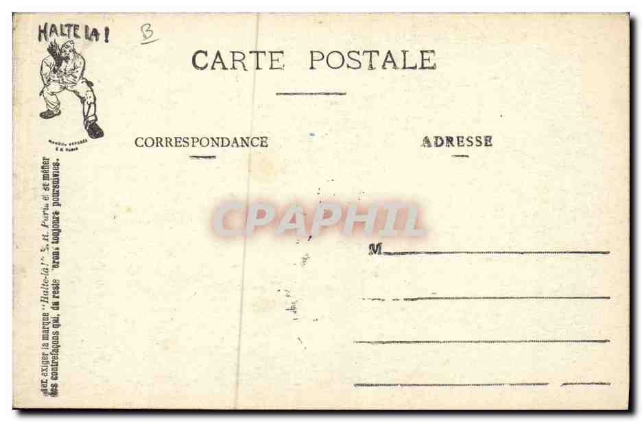 CPA Puzzle Militaria La cantine  — Verso