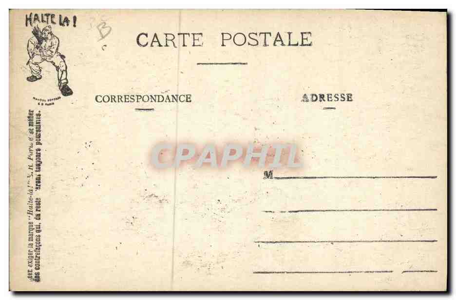 CPA Puzzle Militaria La cantine  — Rückseite