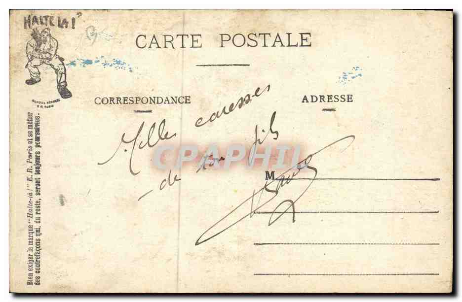 CPA Puzzle Militaria Un bouzillage Petit bois ferraille a vendre Aviation Avion  — Verso