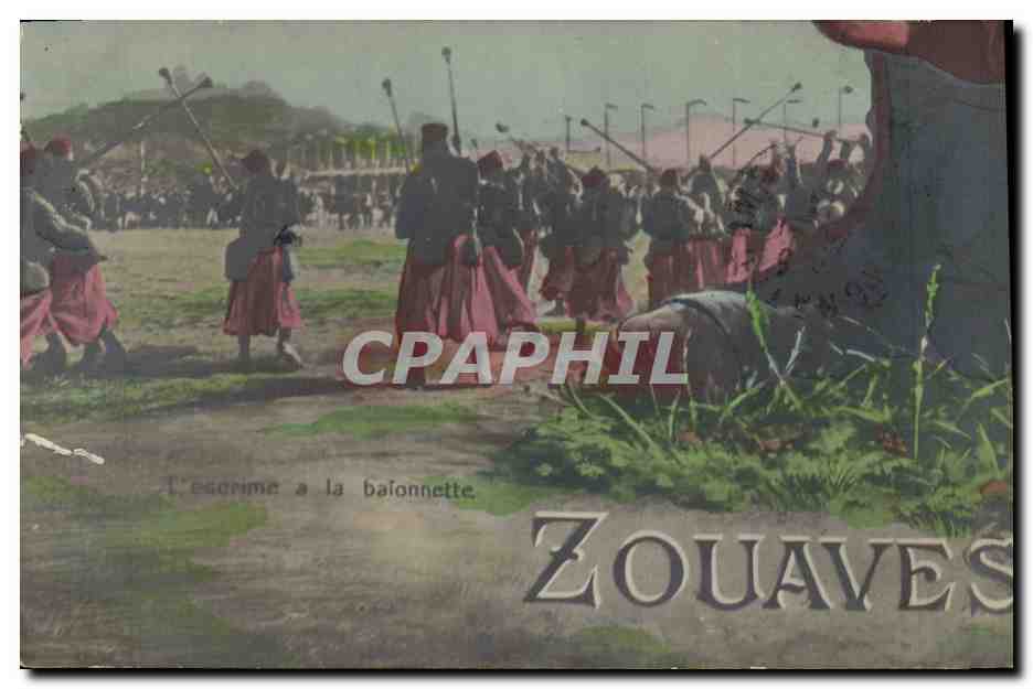 CPA Puzzle Militaria Zouaves 