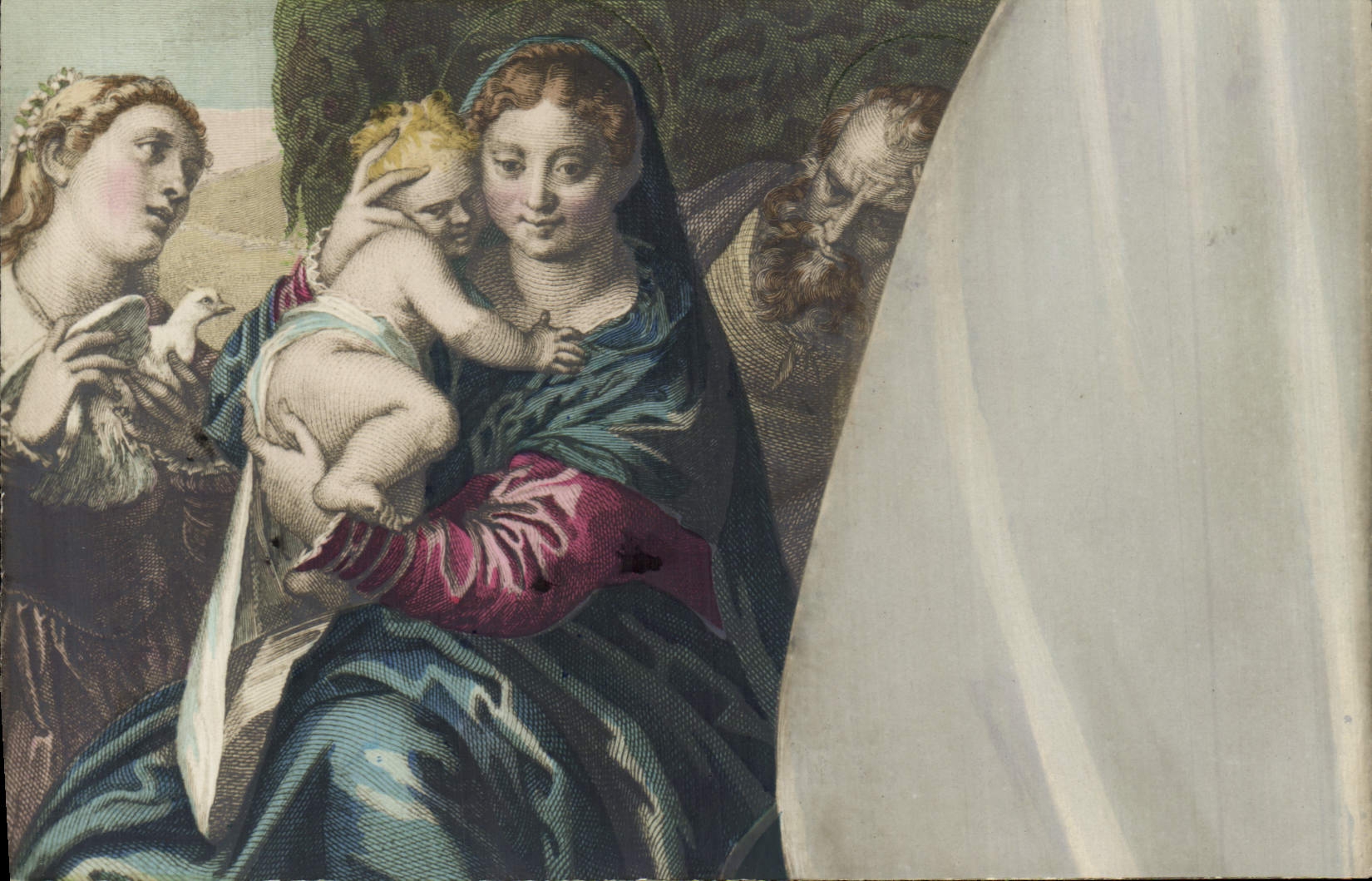 La Virgen con el Niño — San Juan Bautista y una santa — editor Croissant, París