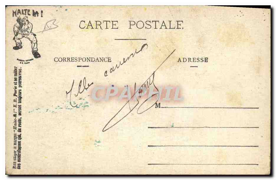 CPA Puzzle Militaria Atterissage en foret Avion Aviation Loin du sol et loin des cieux  — Verso
