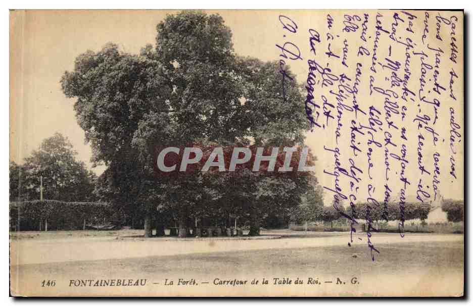 CPA Arbre Fontainebleau La foret Carrefour de la table du roi