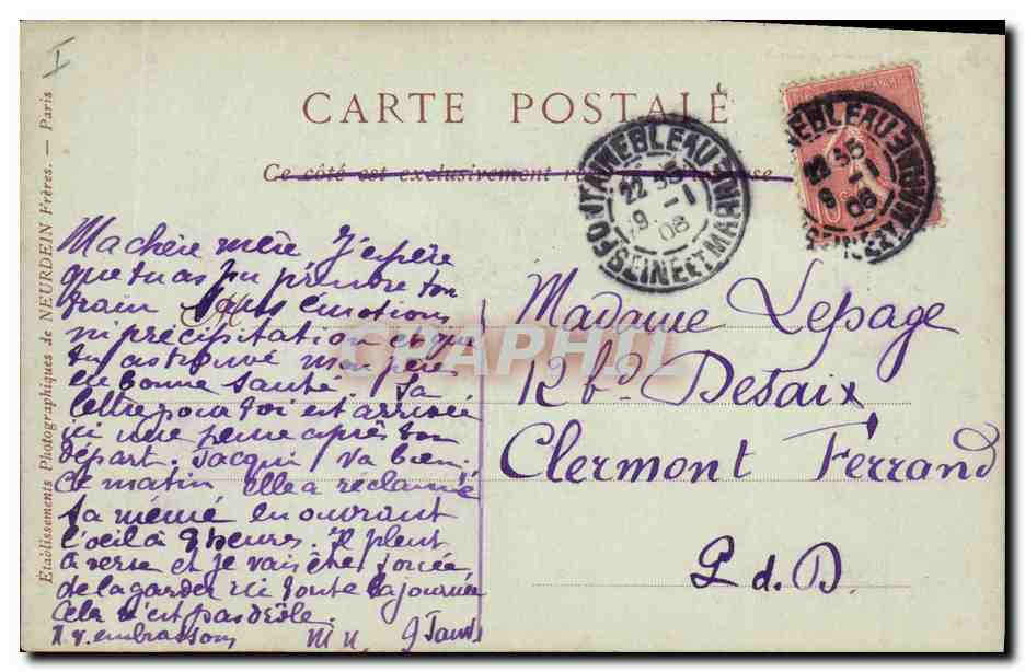 CPA Arbre Foret de Fontainebleau Le Pharamond — Rückseite