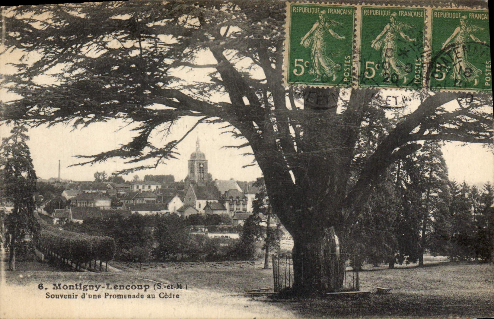 Montigny-Lencoup (S.-et-M.) — Souvenir d'une Promenade au Cèdre — éditeur Chez S. L. Simoxt, Array-S.-et-M.