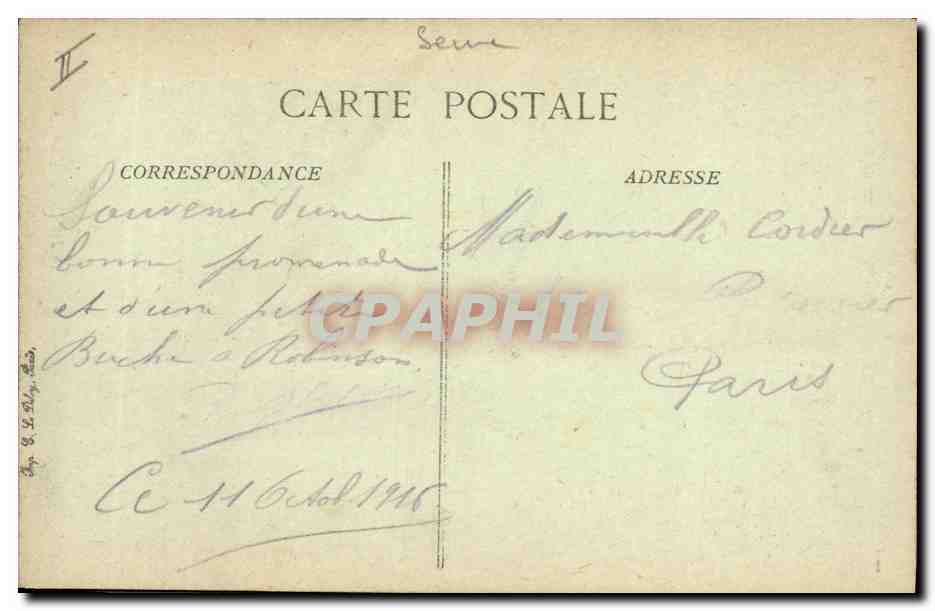 CPA Arbre Le plus vieux chataignier de Robinson Cheval Enfant — Back