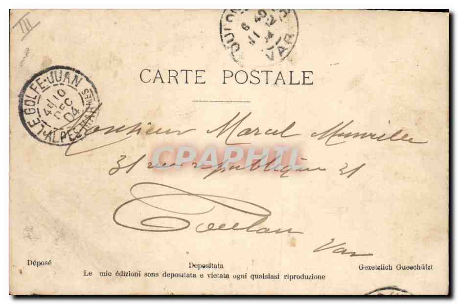 Musique et nature — scène avec personnages — éditeur A. N. Papier, n° 205 — Reverso