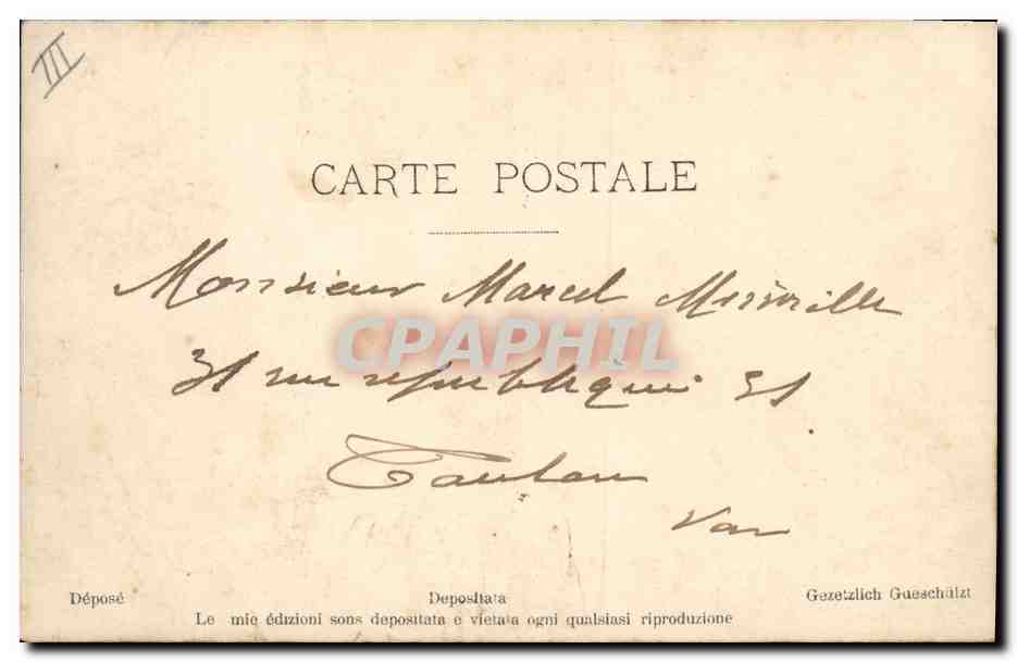Musique et merveilles — scène avec notes de musique et enfants — éditeur non visible, n° de série 305 — Verso