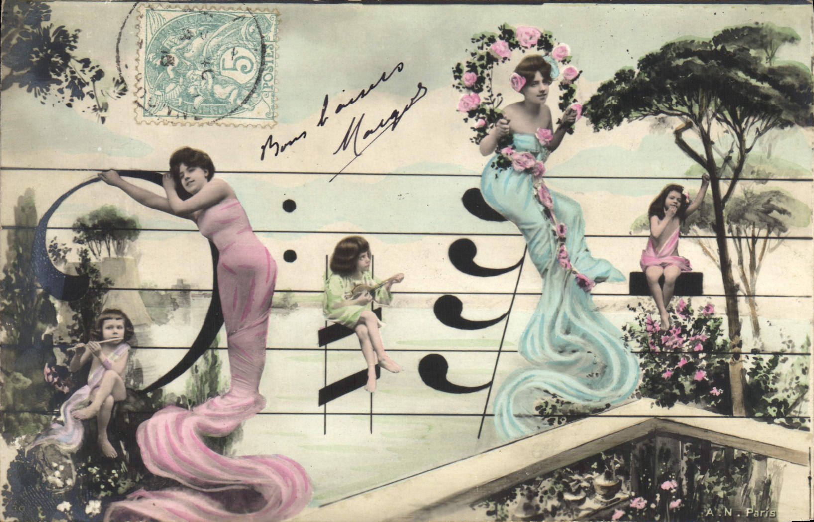 Frauen und Kinder auf Noten — A.N. Paris