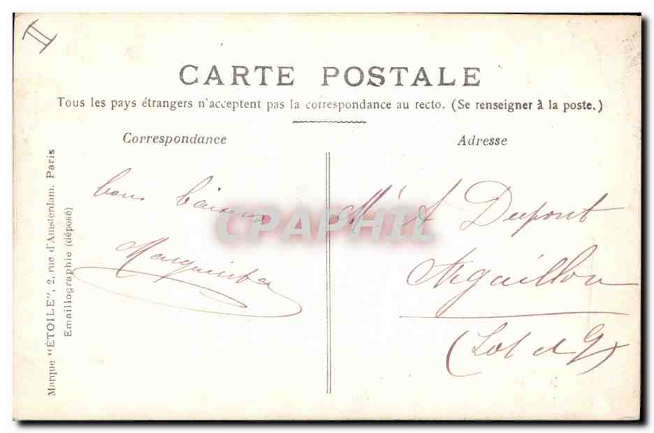 Femme et enfant devant une lettre décorée — Stebbing Phot. — Étoile — Verso