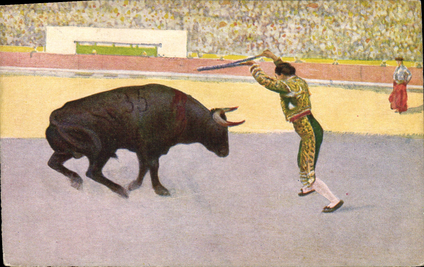 CPA Corrida Course de taureaux Banderilleando al cuarieo 
