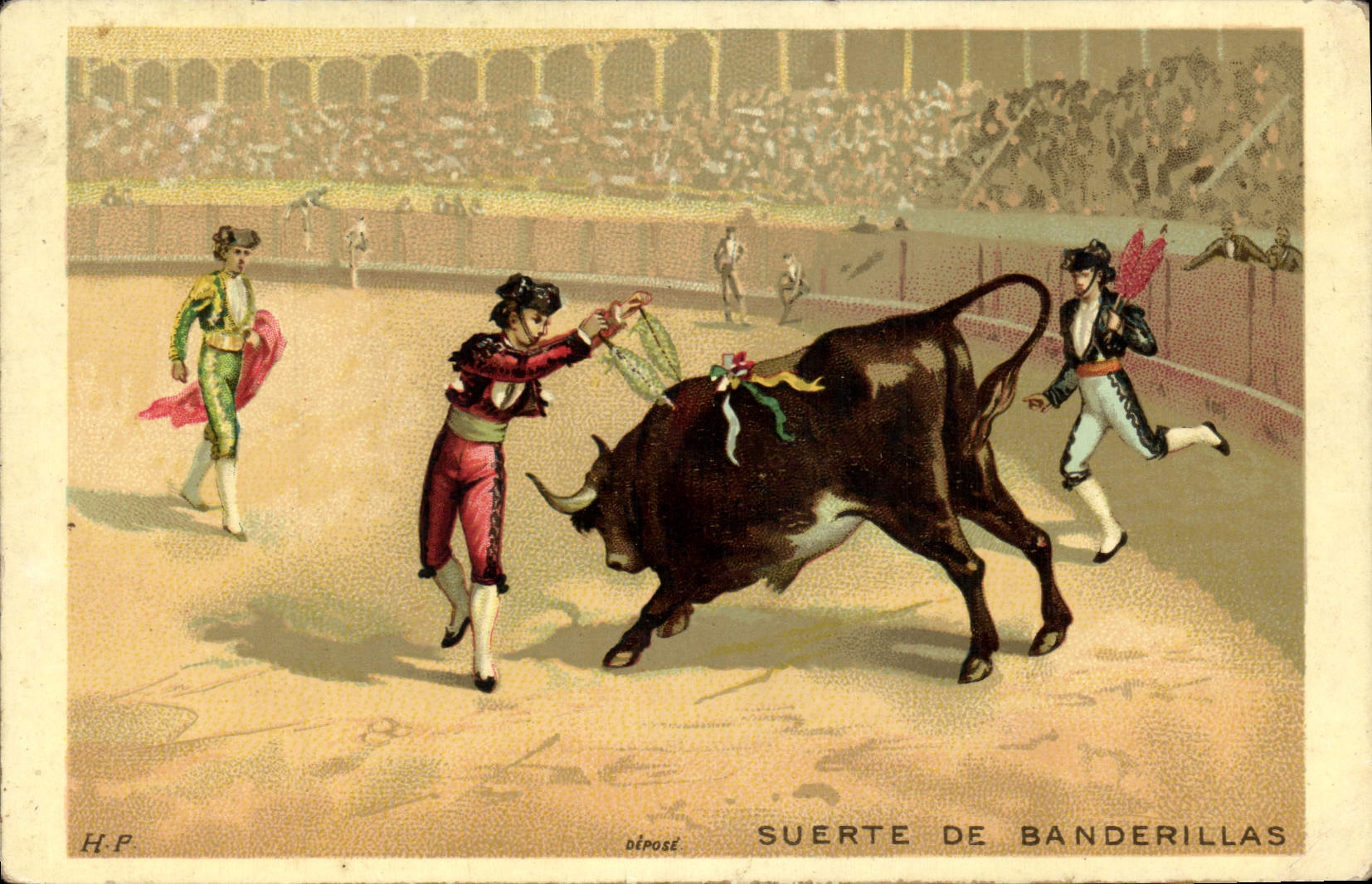 CPA Corrida Course de taureaux Suerte de banderillas 