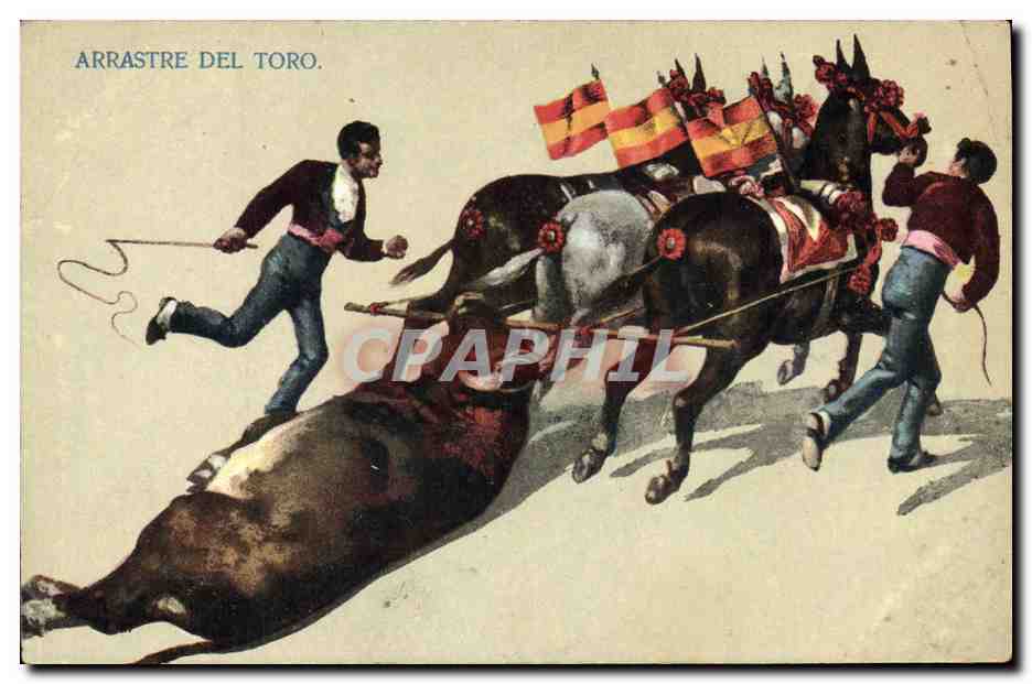 CPA Corrida Course de taureaux Arrastre del toro 