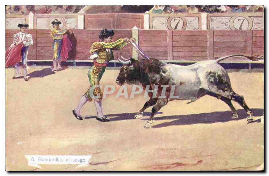 CPA Corrida Course de taureaux Banderillas al sesgo 