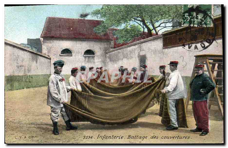 Infanterie — Battage des couvertures — L.V. & Cie, n° 3596