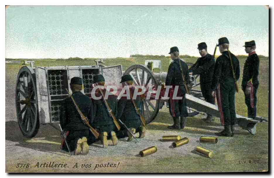 Artillerie. A vos postes! — série 3718 — L.V. & Cie