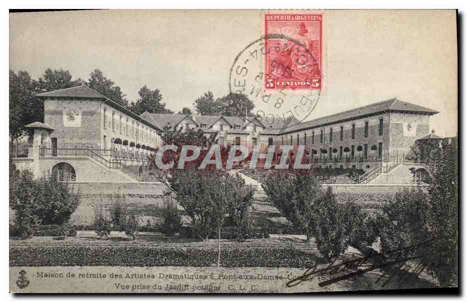 Maison de retraite des Artistes Dramatiques à Fontainebleau — Vue prise du Jardin potager — C. L. C.