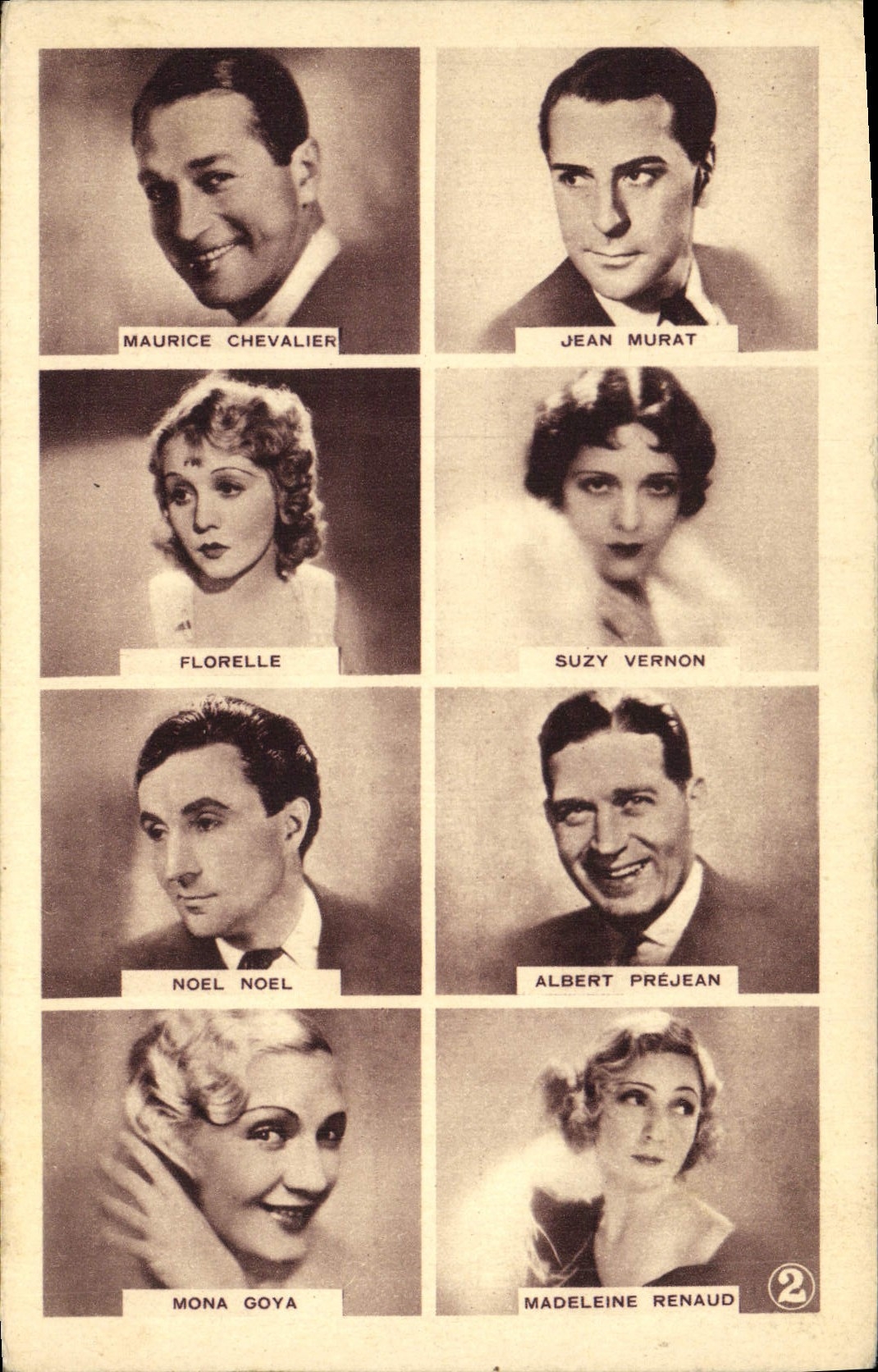 Maurice Chevalier, Jean Murat, Florelle, Suzy Vernon, Noël Noël, Albert Préjean, Mona Goya, Madeleine Renaud — Cinémagazine Sélection — n°2