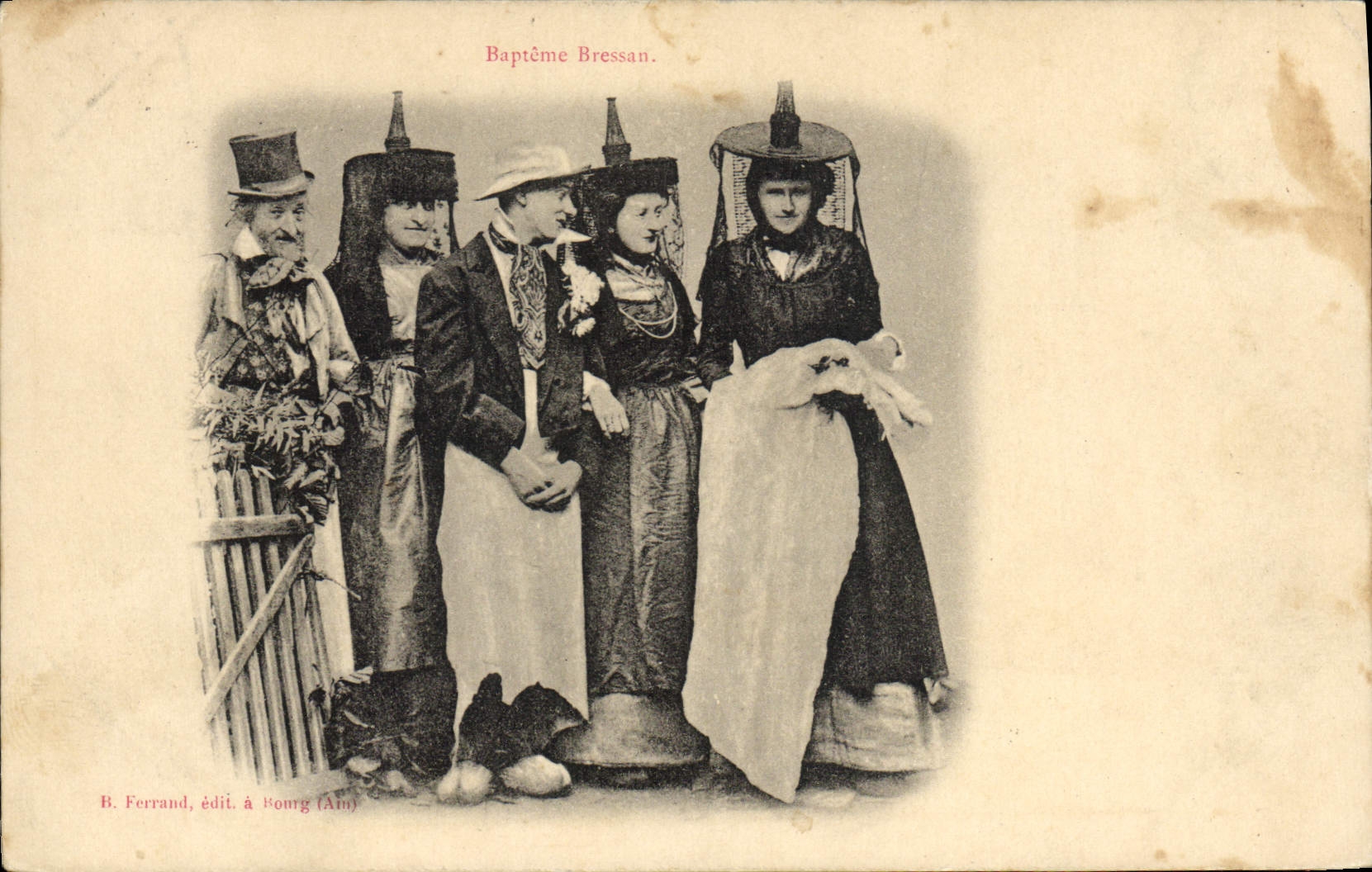 CPA Folklore Bresse Bapteme Bressan 