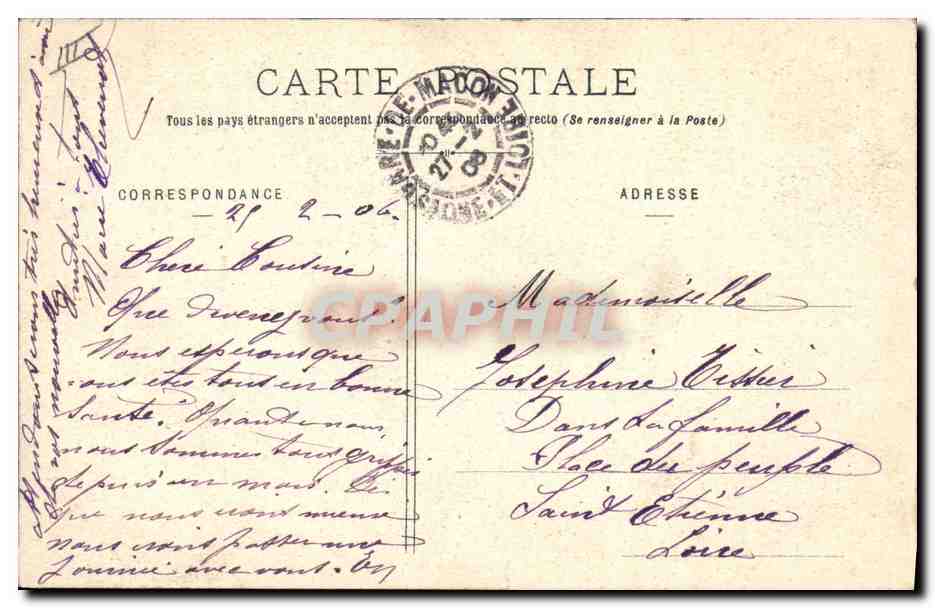 CPA Folklore Bresse Bressanne — Rückseite