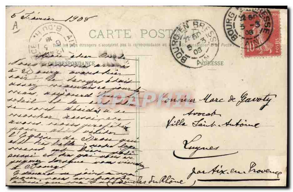 CPA Folklore Bresse Zet et Zette — Verso