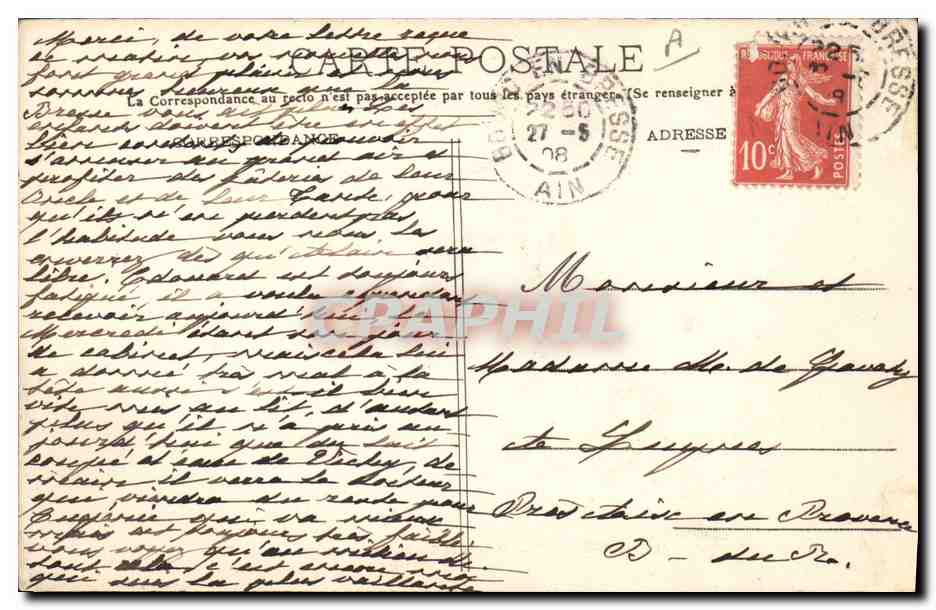 CPA Folklore Bresse Ebaude Bressanne  — Verso