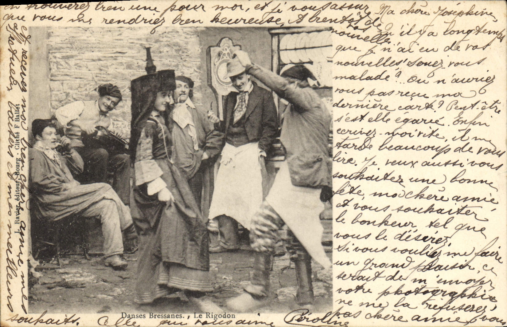 CPA Folklore Bresse Danses Bressanes Le Rigodon