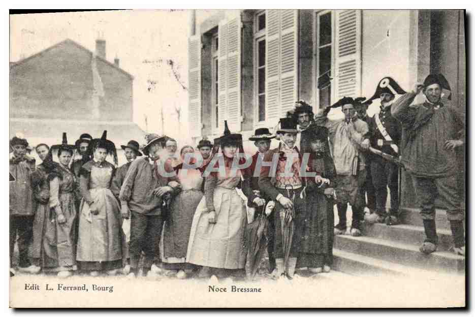 CPA Folklore Bresse Noce Bressane Mariage