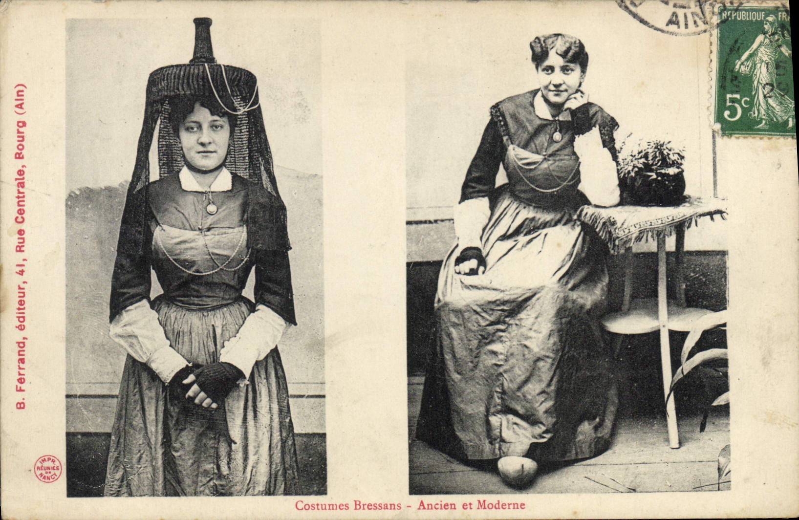 CPA Folklore Bresse Costumes Bressans 
