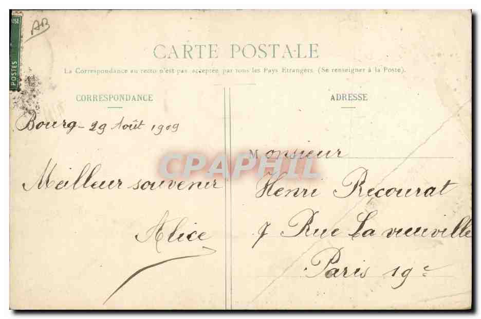 CPA Folklore Bresse Costumes Bressans  — Verso