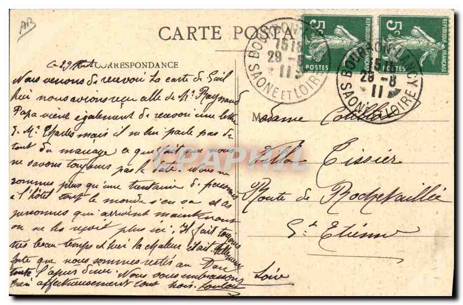 CPA Folklore Bresse Anciens costumes Bressans Le Rigodon — Verso