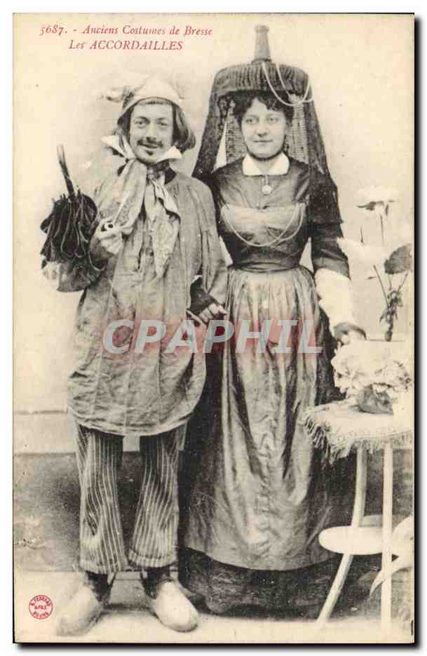 CPA Folklore Bresse Anciens costumes Les accordailles