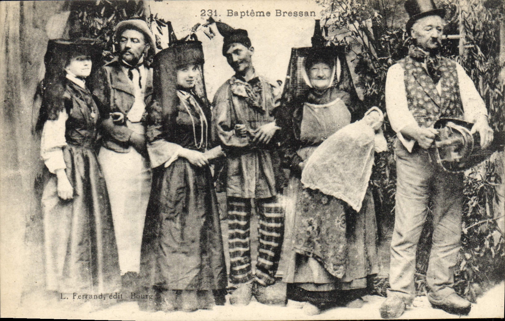CPA Folklore Bresse Bapteme Bressane