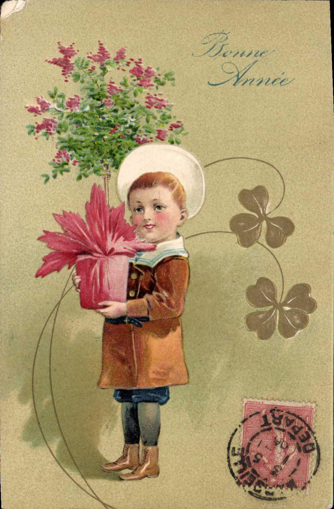 Enfant portant un cadeau — Bonne Année — Département de la Seine, éditeur Département de la Seine, n° 33