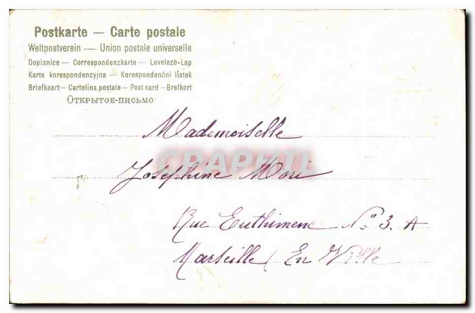 CPA Fantaisie Fleurs Oiseaux  — Verso