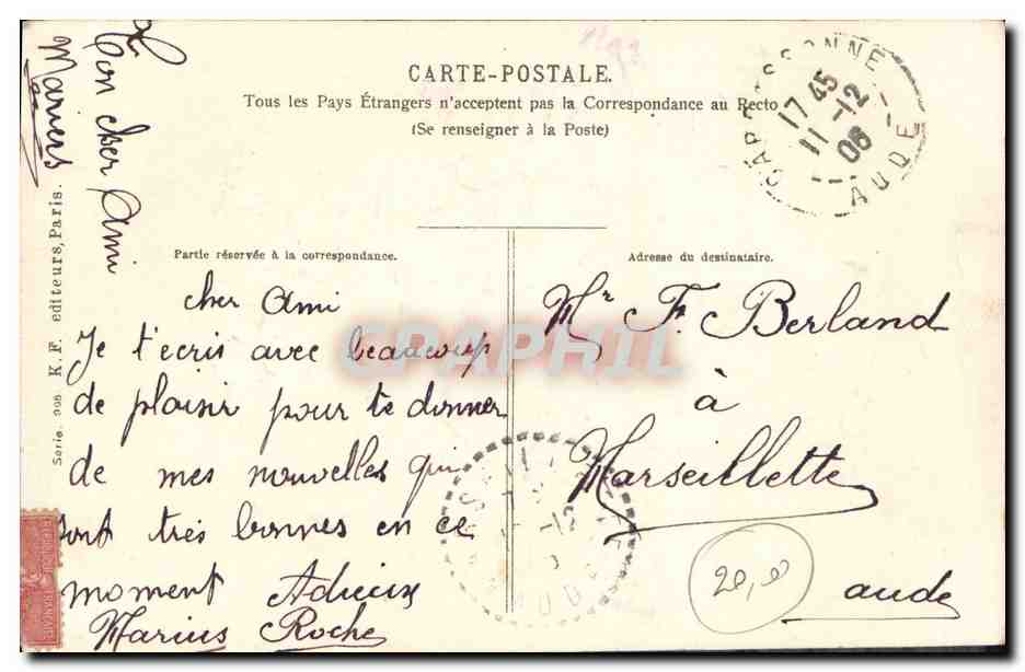 CPA Fantaisie Fleurs  — Rückseite