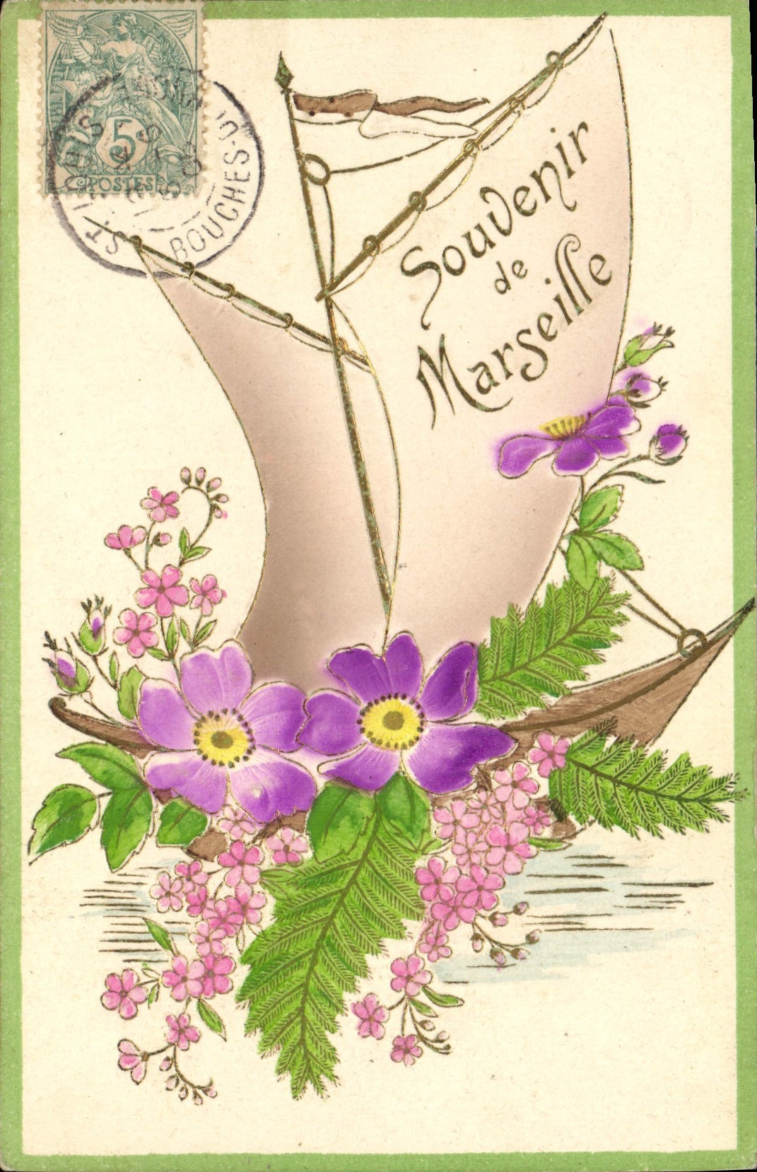 Souvenir de Marseille — Éditeur : Bouches-du-Rhône, n° de série non visible