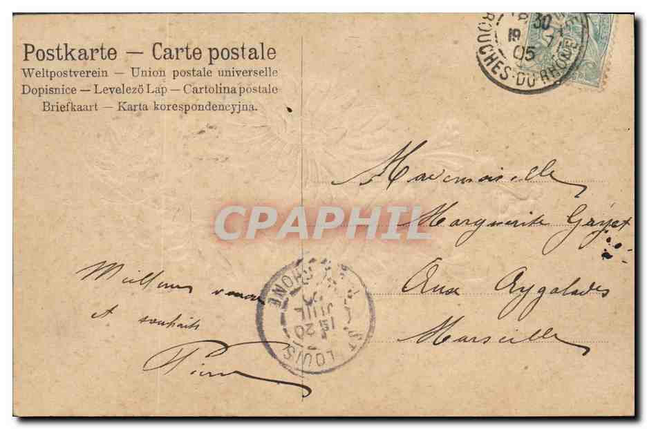 CPA Fantaisie Fleurs  — Verso