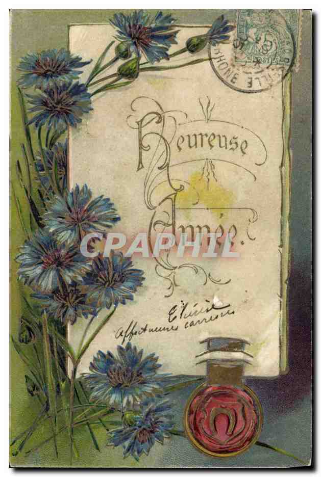 Fleurs de bleuets — Carte postale — Relief m. Goldtiefdruck, n° 5335