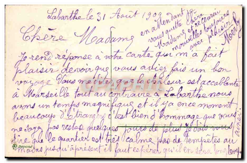 CPA Fantaisie Fleurs  — Verso