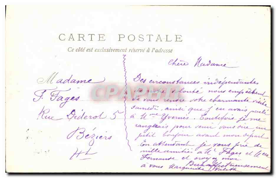 CPA Fantaisie Fleurs  — Rückseite