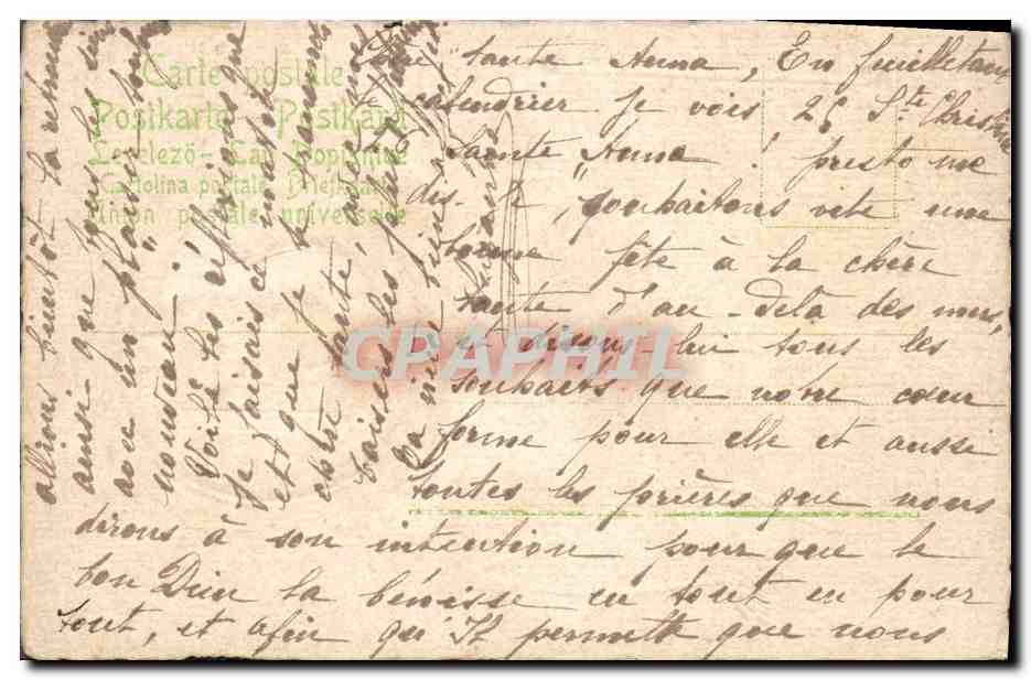 CPA Fantaisie Fleurs Femme — Verso