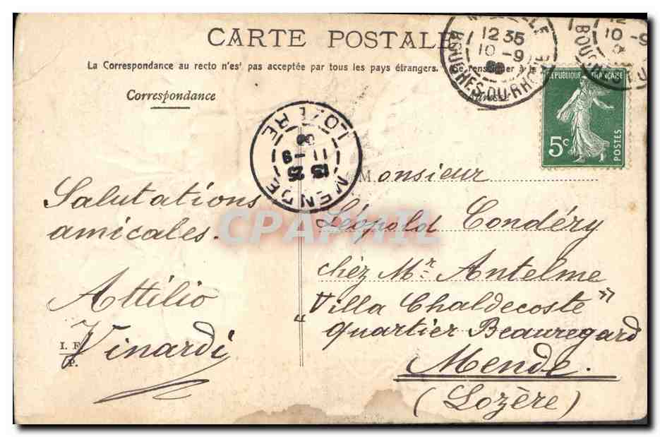 CPA Fantaisie Fleurs  — Rückseite