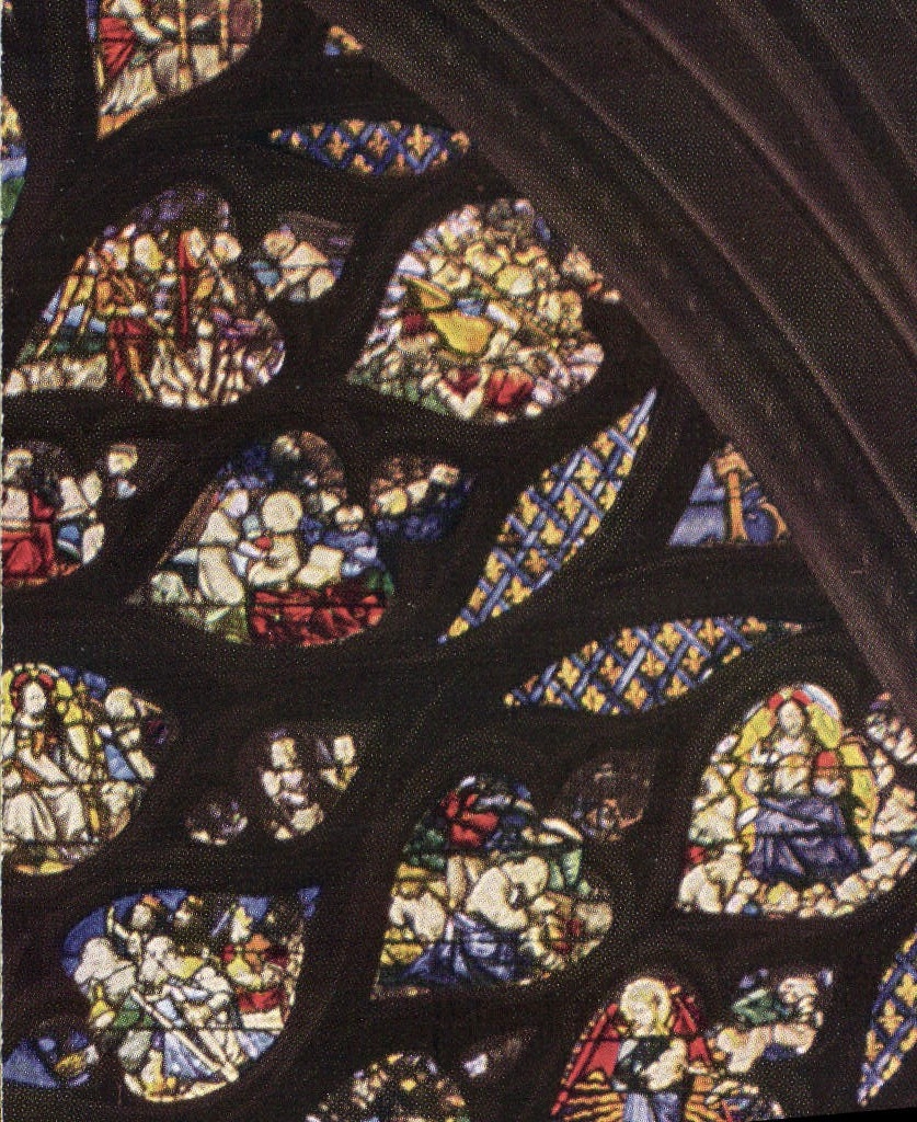 Vitrail de cathédrale — détails de scènes religieuses — CPAPHIL n°3