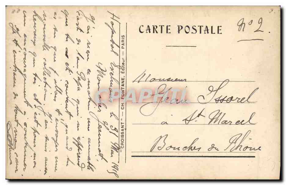Antike Ansichtskarte Puzzle Felix Faure Militaria — Rückseite